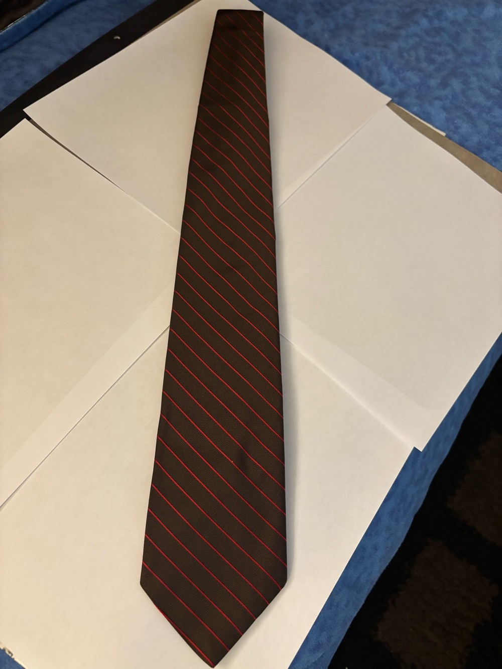 Brooks Brothers Brown Tie with Red Diagonal Stripes